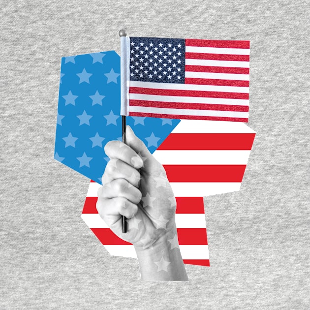 Hand Holding Flag by Just for Shirts and Grins